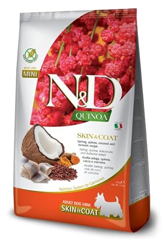 Farmina N&D Quinoa Adult Mini Pellets Hundefutter (Trockenfutter, mit hochwertigen Vitaminen und natürliche Antioxidantien, ohne Mais, Zutaten: Hering und Kokosnuss, Portionsgröße: 2,5 kg) von Farmina