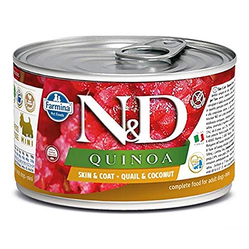 Farmina N&D Quinoa Mini Pastete Hundefutter (Nassfutter, mit hochwertigen Vitaminen und natürliche Antioxidantien, ohne Mais, Zutaten: Wachtel und Kokosnuss, Portionsgröße: 140 g) von Farmina