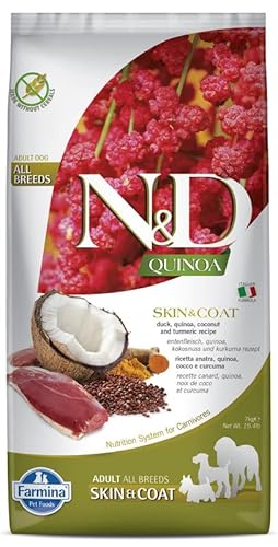 Farmina N&D Quinoa Pellets Hundefutter (Trockenfutter, mit hochwertigen Vitaminen und natürliche Antioxidantien, ohne Mais, Zutaten: Ente, Portionsgröße: 7 kg) von Farmina