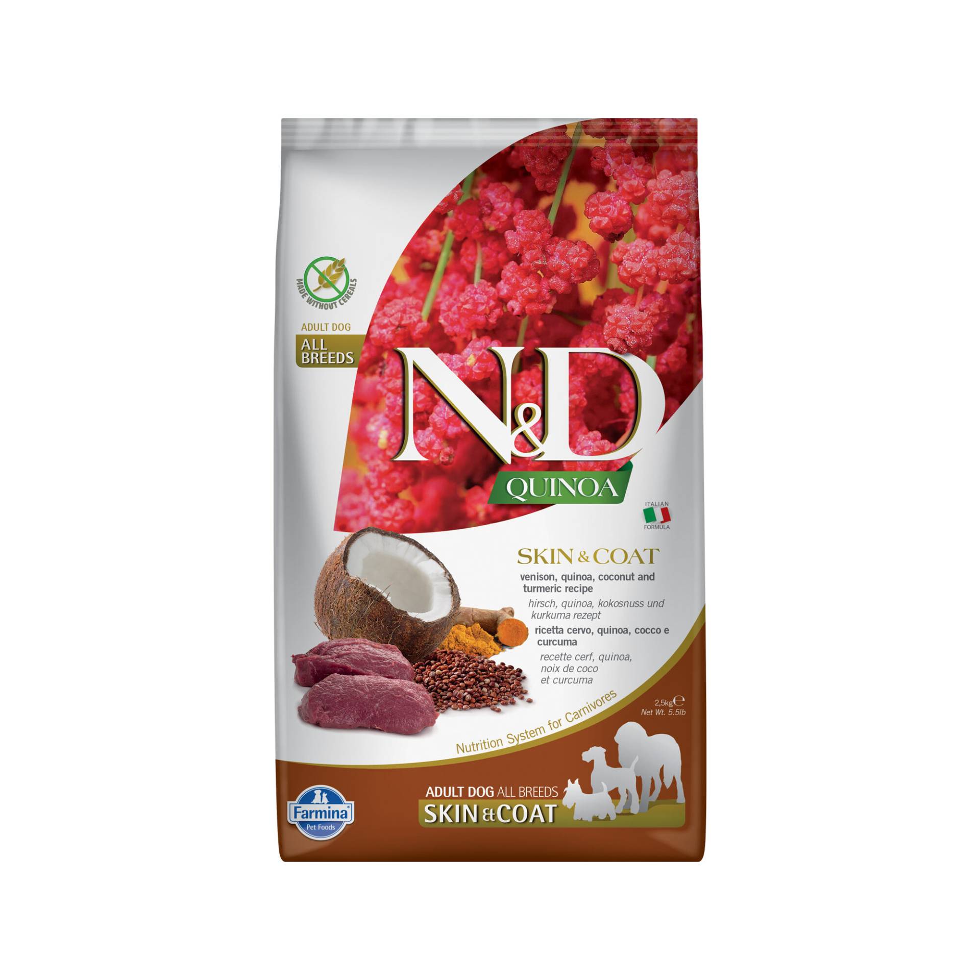 Farmina N&D Quinoa Skin & Coat Adult Medium & Maxi - Hirsch - 7 kg von Farmina
