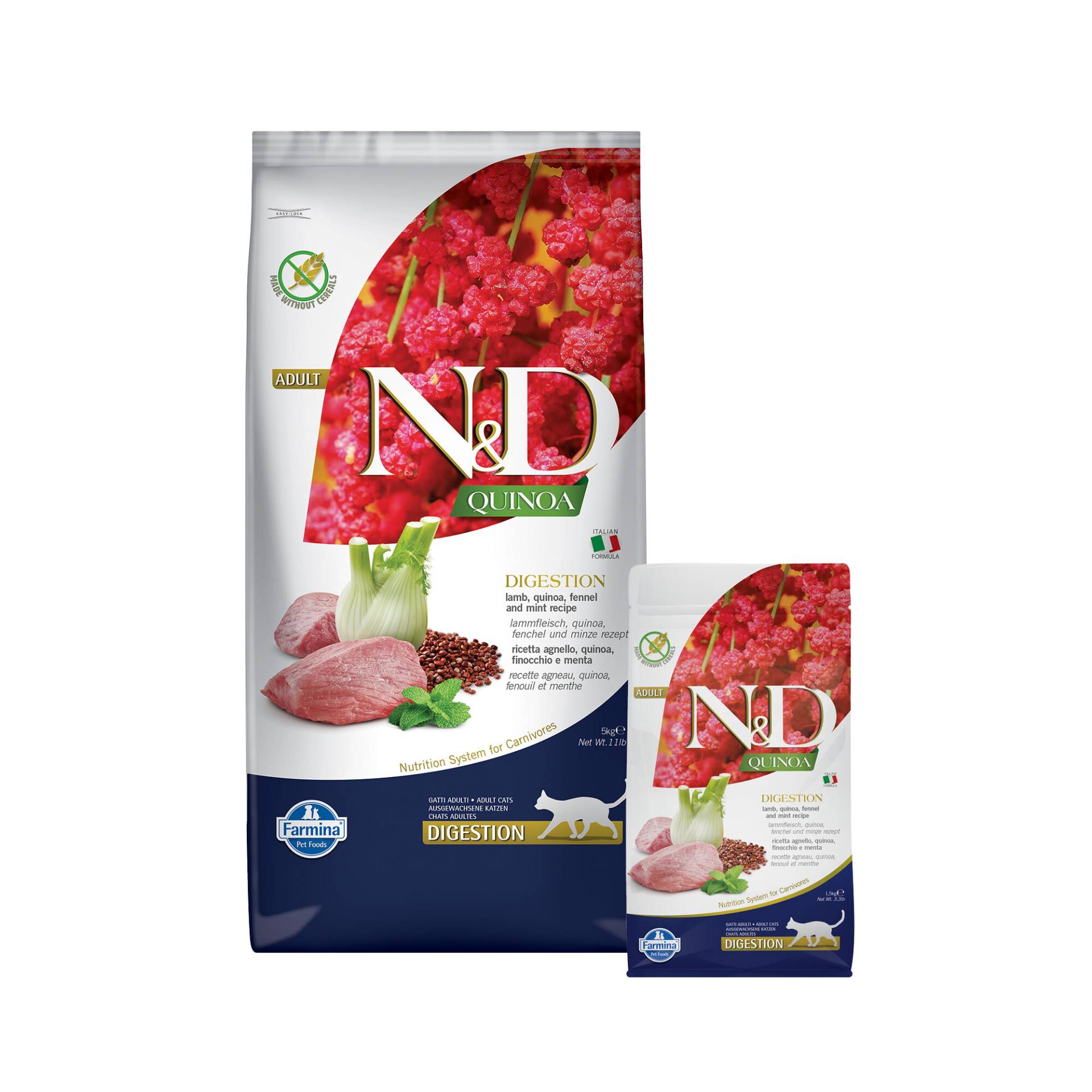 Farmina N&D Quinoa Verdauung Adult Katzenfutter - Lamm - 1,5 kg von Farmina