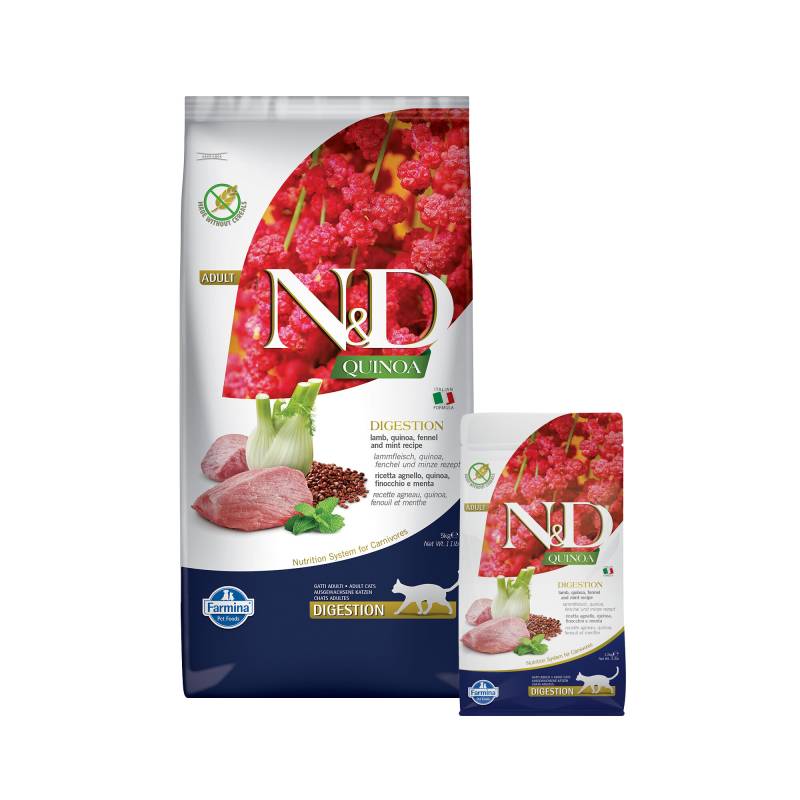 Farmina N&D Quinoa Verdauung Adult Katzenfutter - Lamm - 1,5 kg von Farmina