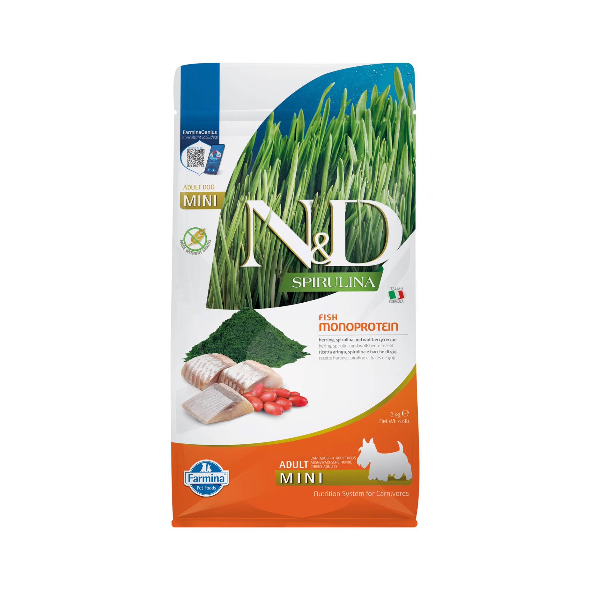 Farmina N&D Spirulina Adult Mini Hundefutter - Herring & Goji Berries - 2 kg Farmina N&D Spirulina Adult Mini Hundefutter - Herring & Goji Berries - 2 kg von Farmina