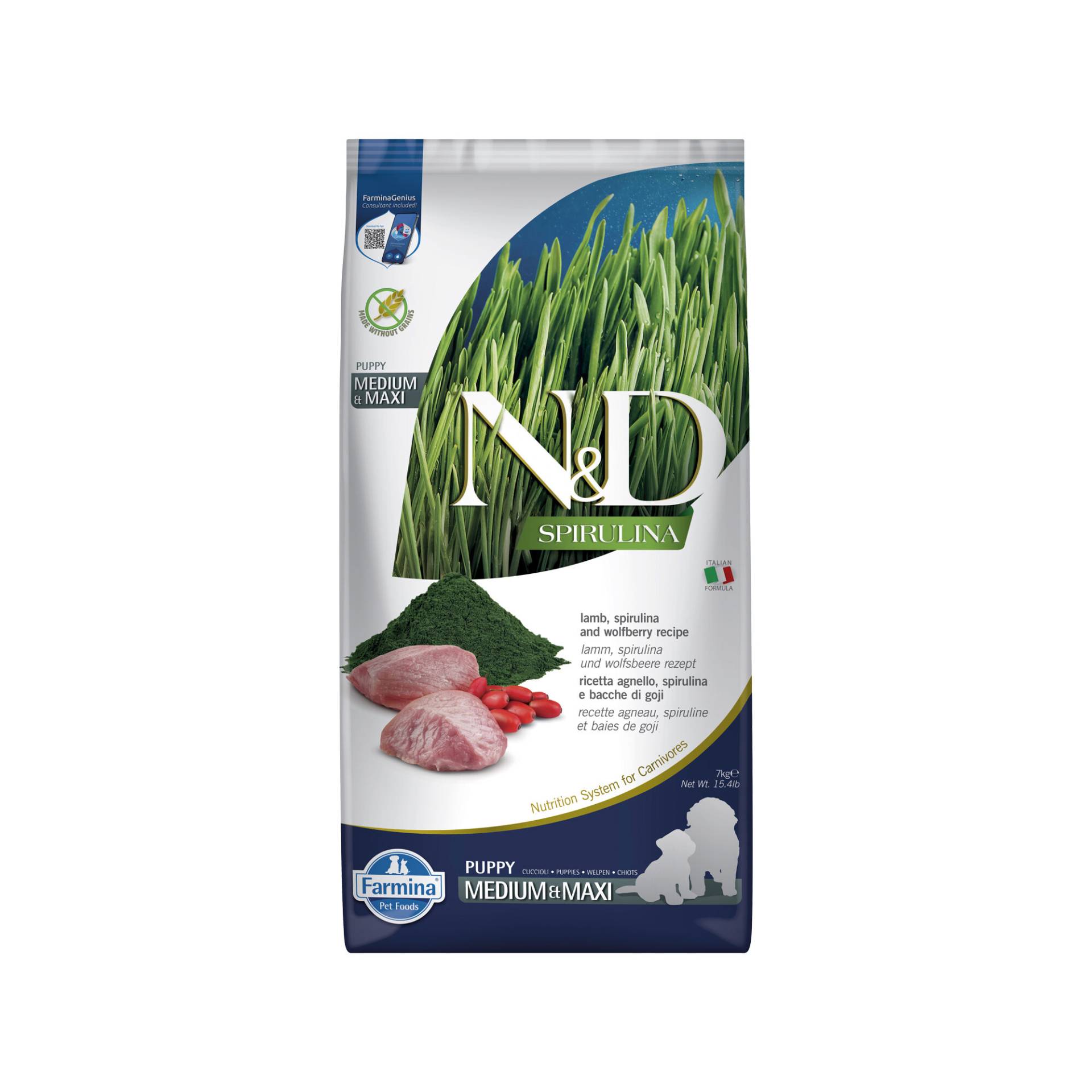Farmina N&D Spirulina Welpen Medium & Maxi - Lamm und Goji-Beere - 7 kg Farmina N&D Spirulina Welpen Medium & Maxi - Lamm und Goji-Beere - 7 kg von Farmina