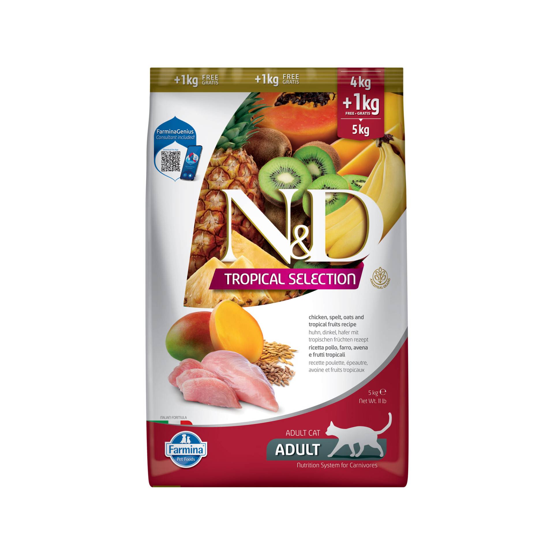 Farmina N&D Tropical Huhn - Katzenfutter - 5 kg von Farmina