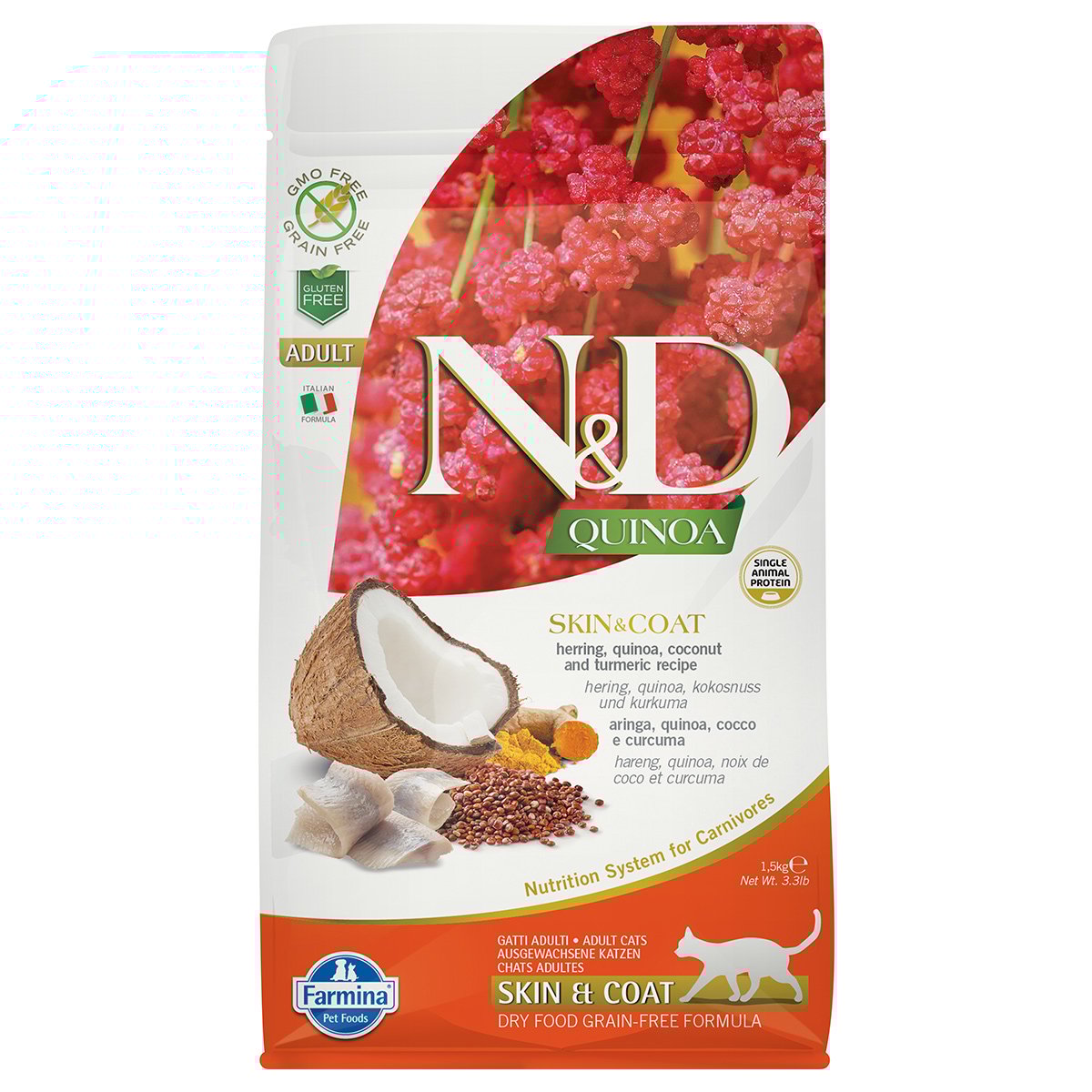 N&D Cat Quinoa Skin & Coat Herring 1,5kg N&D Cat Quinoa Skin & Coat Herring 1,5kg von Farmina