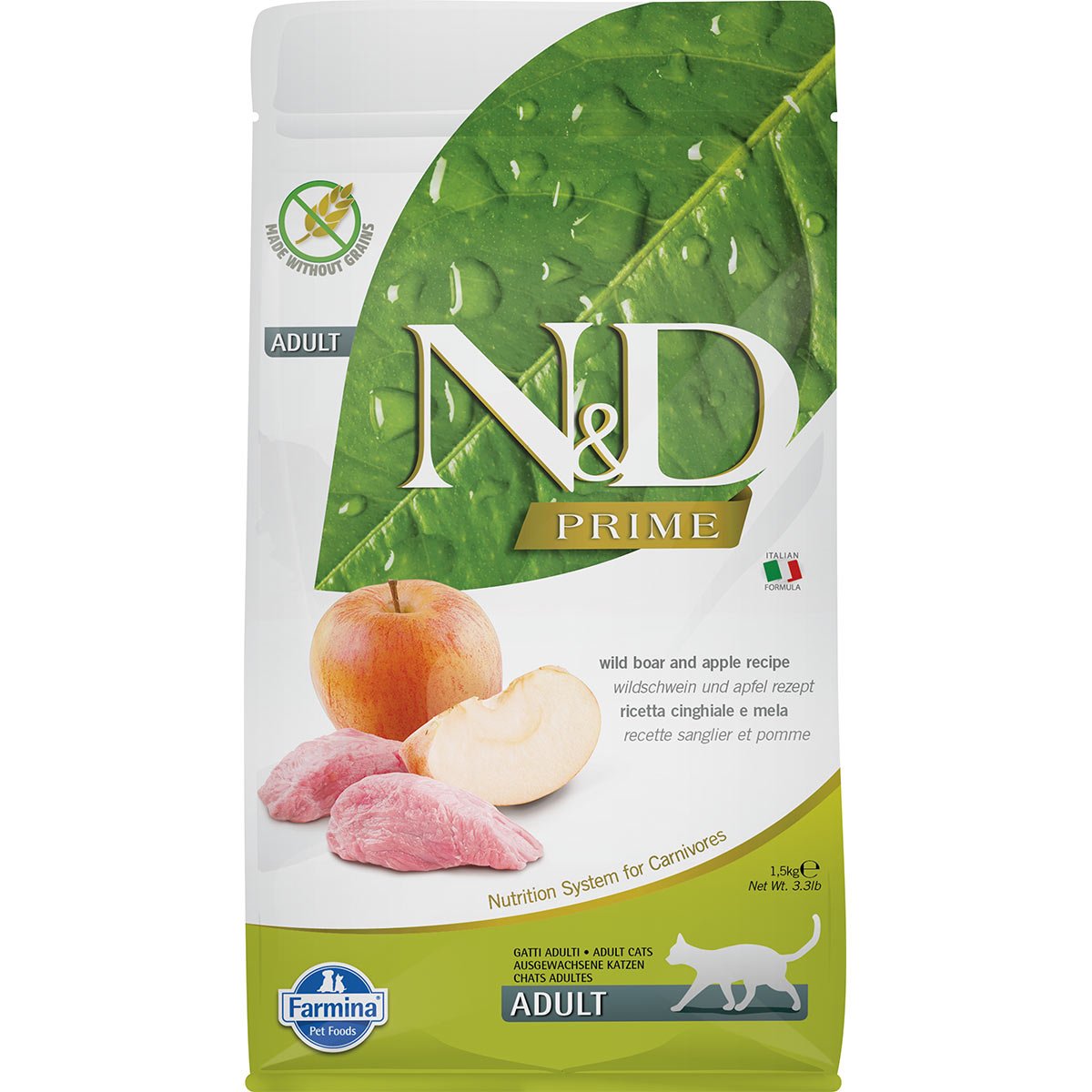 N&D Katzenfutter Wildschwein&Apfel Adult getreidefrei 1,5kg N&D Katzenfutter Wildschwein&Apfel Adult getreidefrei 1,5kg von Farmina
