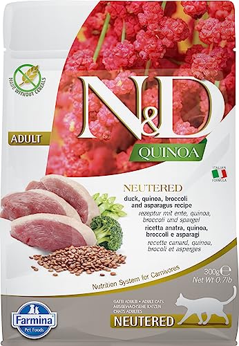 N&D Quinoa CAT Duck, BROCOLLI & Asparagus NEUTERED Adult 300 GR von Farmina