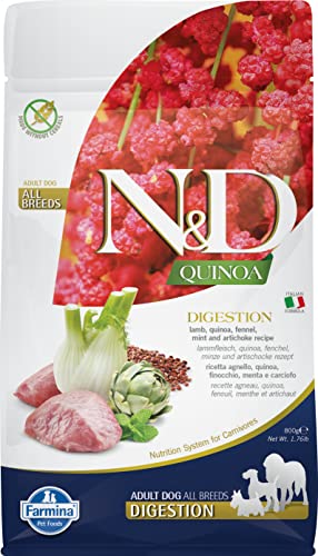 Farmina N&D Quinoa Adult Mini Pellets Hundefutter (Trockenfutter, mit hochwertigen Vitaminen und natürliche Antioxidantien, ohne Mais, Zutaten: Lamm und Fenchel, Portionsgröße: 800 g) von Farmina