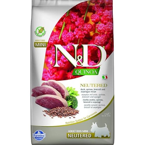 N&D Quinoa Dog Duck, Broccoli & Asparagus NEUTERED Adult Mini 800 GR von Farmina