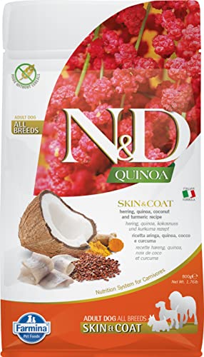 N&D Quinoa Dog Skin & Coat, Herring & Coconut Adult Mini 800 GR von Farmina