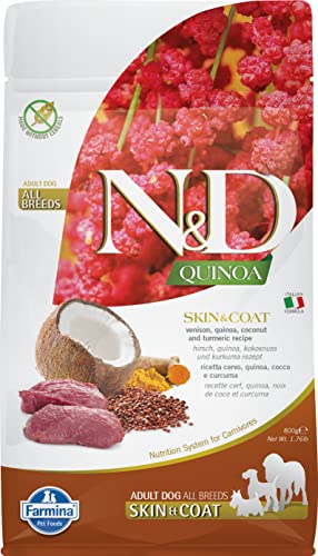 N&D Quinoa Dog Skin & Coat, Venison & Coconut Adult Mini 800 GR von Farmina