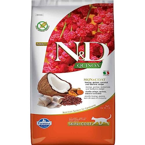 Farmina N&D Quinoa Pellets Katzenfutter(Trockenfutter, mit hochwertigen Vitaminen und natürliche Antioxidantien, ohne Mais, Zutaten: Hering, Portionsgröße: 5 kg) von Farmina Natural & Delicious