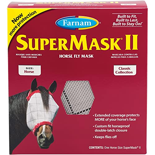Farnam SuperMask II Fliegenmaske für Pferde, Farben können variieren, Modell: 100526865 von Farnam