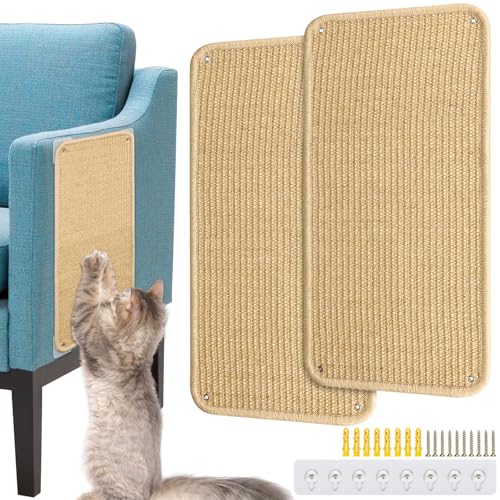 Farnirvana 2 Stück Kratzmatte Katze, 50 x 25 cm Kratzbretter Katze, Kratzteppich Sisal Mit Haken, Katzenkratzmatte Kratzbrett Wand, Katze Katzenkratzmatte für Sofa Möbel Tür Kratzschutz Farnirvana 2 Stück Kratzmatte Katze, 50 x 25 cm Kratzbretter Katze, Kratzteppich Sisal Mit Haken, Katzenkratzmatte Kratzbrett Wand, Katze Katzenkratzmatte für Sofa Möbel Tür Kratzschutz von Farnirvana
