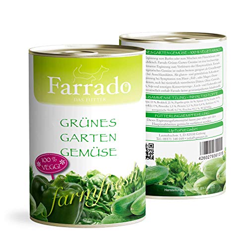 Farrado | 100% Veggie grünes Gemüse pur | Ideal zum BARFen oder Diätfutter | Nassfutter 410g von Farrado