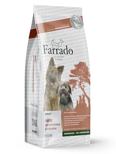 Farrado Hundefutter getreidefrei & glutenfrei – Trockenfutter mit Ente für Ihren Hund (12kg) von Farrado
