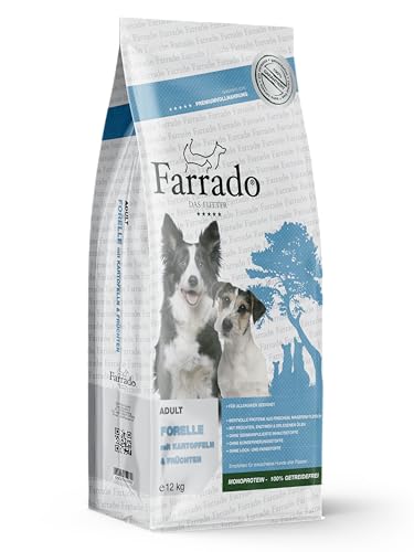 Farrado Hundefutter getreidefrei & glutenfrei – Trockenfutter mit Forelle für Ihren Hund (12kg) von Farrado