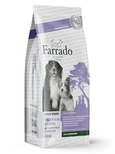 Farrado Lamm & Thunfisch - Hundetrockenfutter für ausgewachsene Hunde Aller Rassen - getreidefrei, glutenfrei, zuckerfrei (12kg) von Farrado