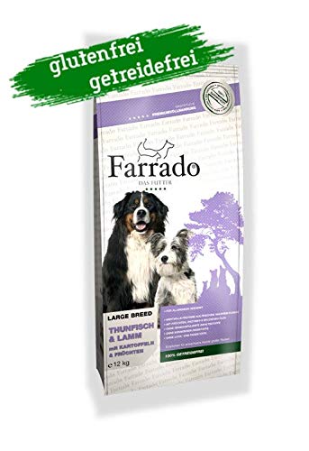 Farrado Lamm & Thunfisch - Hundetrockenfutter für ausgewachsene Hunde Aller Rassen - getreidefrei, glutenfrei, zuckerfrei (4kg) von Farrado
