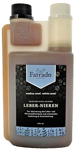 Farrado | Leber Nierensaft für Hund, Katze | 500 ml Flasche | rein pflanzlich, vegan von Farrado