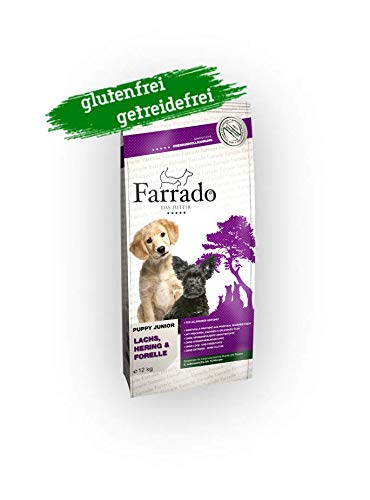 Farrado Welpenfutter | Puppy Junior getreidefrei & glutenfrei - Trockenfutter mit Lachs, Hering, Forelle (12 kg) von Farrado