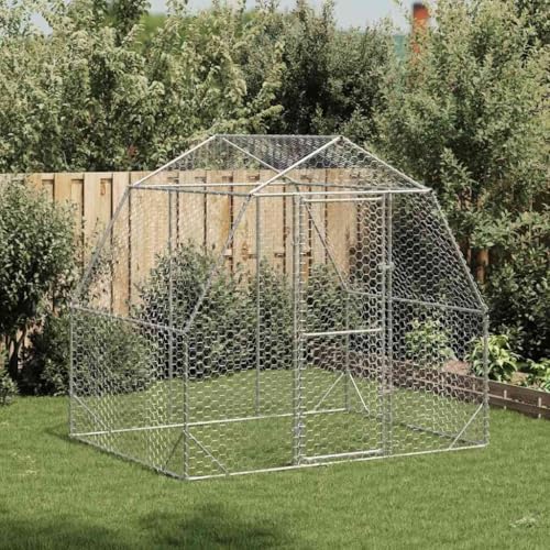 Fasba Hühnerkäfig, Hühnerstall, Freigehege für Hühner Kleintiere, Hühnerhaus, 2,5x2x2,25 m Verzinkter Stahl von Fasba