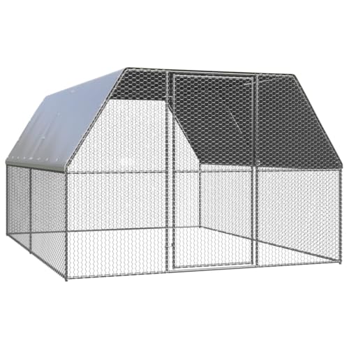 Fasba Hühnerkäfig Hühnerstall Hühnerhaus Geflügelstall Freilaufgehege Hühnervoliere Kaninchenstall 3x4x2 m Verzinkter Stahl von Fasba