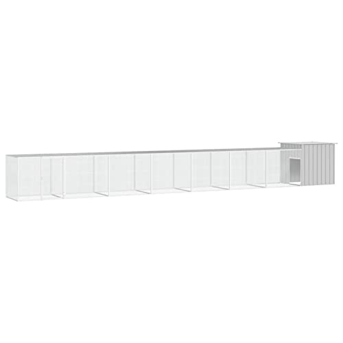 Fasba Hühnerkäfig Hühnerstall Hühnerhaus Geflügelstall Freilaufgehege Hühnervoliere Kaninchenstall Grau 800x91x100 cm Verzinkter Stahl von Fasba