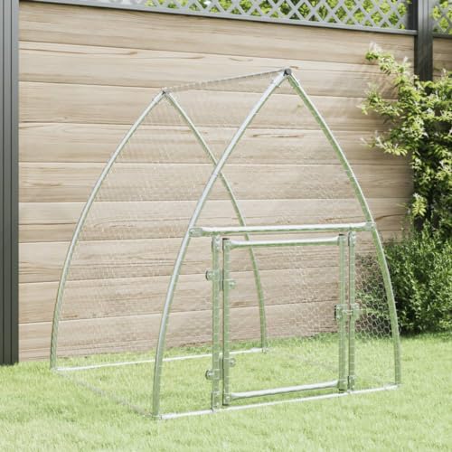Fasba Hühnerkäfig Hühnerstall Hühnerhaus Geflügelstall Freilaufgehege Hühnervoliere Kaninchenstall Silbern 100x105x120 cm Verzinkter Stahl von Fasba