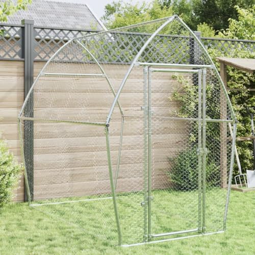 Fasba Hühnerkäfig Hühnerstall Hühnerhaus Geflügelstall Freilaufgehege Hühnervoliere Kaninchenstall Silbern 200x105x182 cm Verzinkter Stahl von Fasba