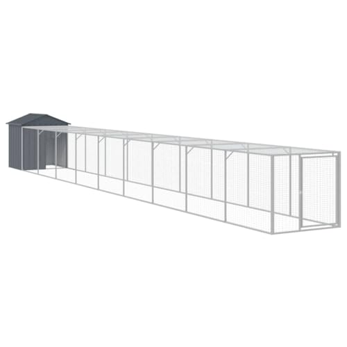 Fasba Hühnerkäfig Hühnerstall Hühnerhaus Geflügelstall Freilaufgehege Hühnervoliere Kaninchenstall mit Auslauf Anthrazit 117x1017x123cm Stahl Verzinkt von Fasba