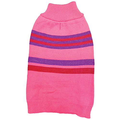 Fashion Pet 602244 Shimmer Stripes Sweater, Small, Pink von Fashion Pet