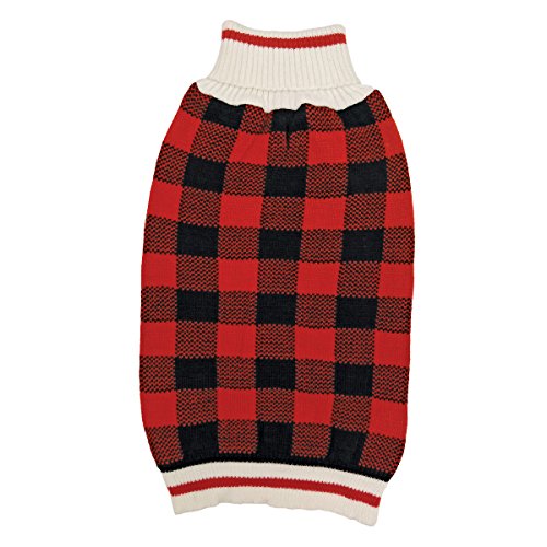 Fashion Pet 652625 Plaid Sweater, Medium, Red von Fashion Pet