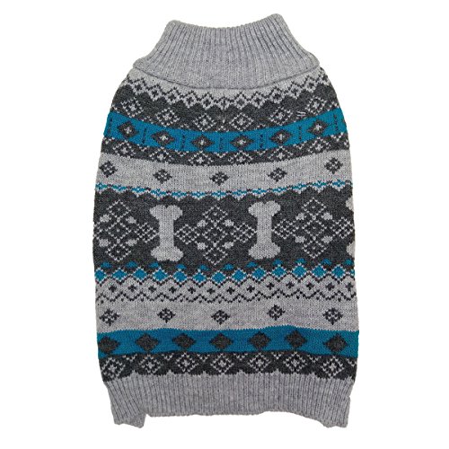 Fashion Pet 652766 Nordic Knit Sweater, L, grau von Fashion Pet
