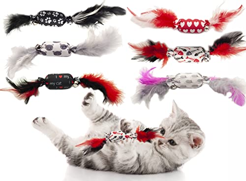 Fashion's Talk Katzenspielzeug in Süßigkeitenform, Katzenminze, mit Federn und Glocke für Indoor-Katzen, Kätzchen. Natürliche Katzenminze-Füllung und Knistergeräusch für endlosen Spaß, 10 Stück Fashion's Talk Katzenspielzeug in Süßigkeitenform, Katzenminze, mit Federn und Glocke für Indoor-Katzen, Kätzchen. Natürliche Katzenminze-Füllung und Knistergeräusch für endlosen Spaß, 10 Stück von Fashion's Talk