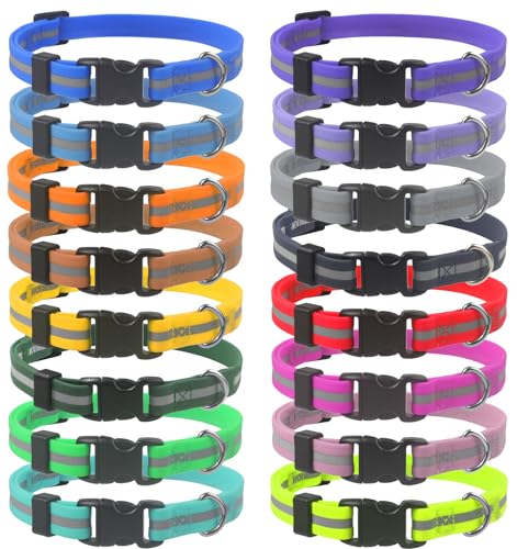 16 x wasserdichte Welpen-Halsbänder, geruchshemmend, weiches PVC mit reflektierenden Streifen, Katzen-Halsbänder, Haustier-Identifikation für neugeborene Haustiere, Katzen, Kätzchen 16 x wasserdichte Welpen-Halsbänder, geruchshemmend, weiches PVC mit reflektierenden Streifen, Katzen-Halsbänder, Haustier-Identifikation für neugeborene Haustiere, Katzen, Kätzchen von Fashion & Lifestyle