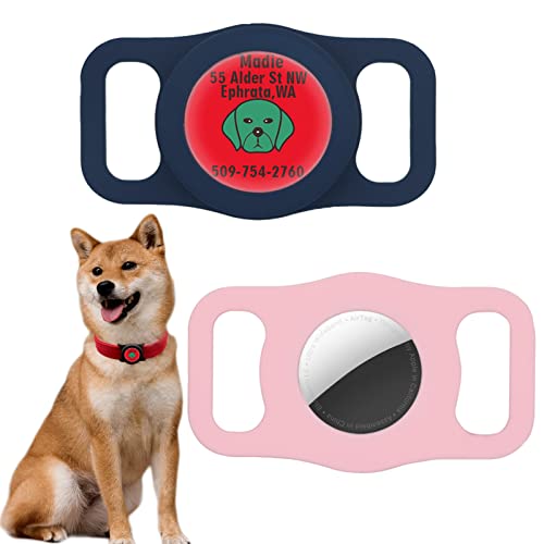 Airtag Hundehalsbandhalter, kleiner Airtag Hundehalsbandhalter, kompatibel mit Apple Tag, Anti-Verlust-Haustier-Tracker-Hülle, passt auf Welpenhalsbänder von Fashion&cool
