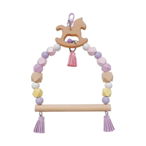 FashionCha Bird Swing Toy, Papageienhölzer Leiter Klettern Vogelkäfig Hängende Ringe, Blockgie Kakadu Kleiner Vögel Cockatiels, Trojaner von FashionCha