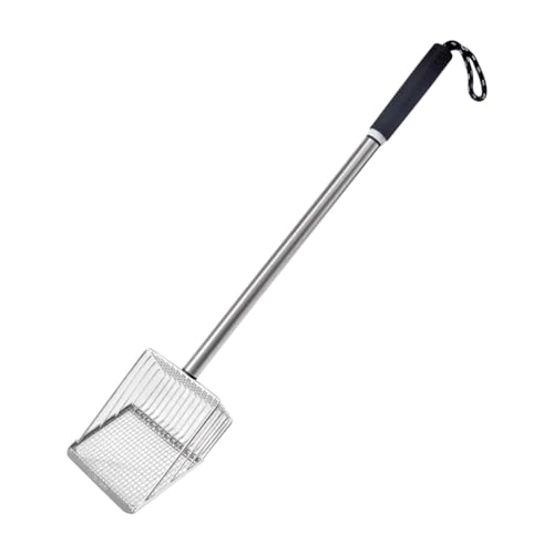 FashionCha Edelstahlkatzen Sandschaufel Metallstreu Scooper Nicht -Stall -Reinigungstrom mit langem Griff für Welpenhasen, Schwarz FashionCha Edelstahlkatzen Sandschaufel Metallstreu Scooper Nicht -Stall -Reinigungstrom mit langem Griff für Welpenhasen, Schwarz von FashionCha