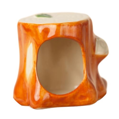 FashionCha Hamster Haus Kleiner Tierhöhlenbaumstumpfform in der Innenhamster Hütte Hamster Versteck für Rennflächen Mausfrettchen, S von FashionCha