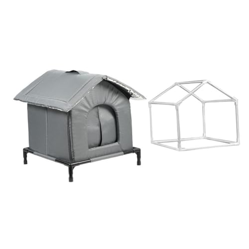 FashionCha Katzenhaus für Draußen wasserdichte Katzenhütte Winddichtes Katzenzelt Tierheim Und Haustierunterkunft mit Aluminiumfolie Isoliert für Die De, XL von FashionCha