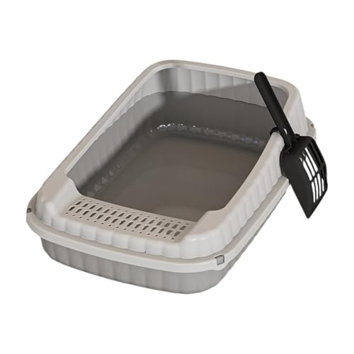 FashionCha Katzenklo mit offenem Design, tragbare Katzentoilette für Innenkatzen, Grau FashionCha Katzenklo mit offenem Design, tragbare Katzentoilette für Innenkatzen, Grau von FashionCha