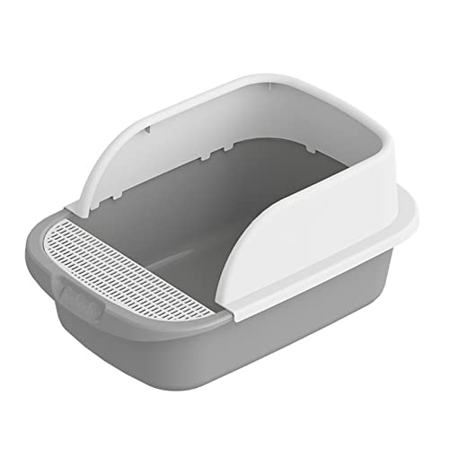 FashionCha Katzentoilette mit Schaufel, für mittelgroße und große Katzen, 45,7 x 30,5 x 17,8 cm, GRAU von FashionCha