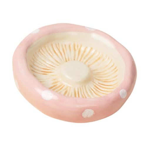 FashionCha Keramikfutterschale für Hamster, Futterbehälter für Meerschweinchen, Kleine Tierfressschale, Pilzkopf von FashionCha