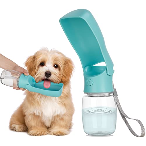 Hunde Wasserflasche,Faltbarer Haustier Trinkflasche für Hunde Tragbare Haustier Wasserflasche Auslaufsicher Trinkflasche Für Hund Katze Outdoor Walking Reisen 350ML (Blau) von Fasiphe