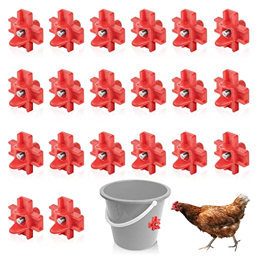 20 Stück horizontale Hühnerbewässerungsnippel für Eimer, Seitenhalterung Geflügelbewässerungsnippel für Haustierrohr, Automatischer Hühner-Wassernippeltrinker für Ente, Wachteln, Henne, Küken von Fatiya