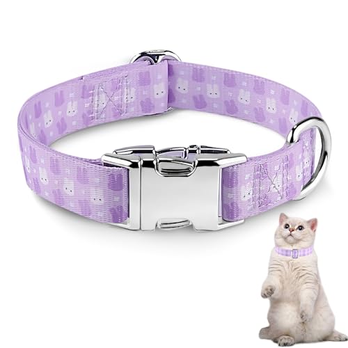 Fatiya Hundehalsband für kleine, mittelgroße Hunde, Kaninchenmuster, für Mädchen und Jungen, mit Edelstahl-Schnalle, langlebig, verstellbar, niedliches Haustierhalsband für weibliche männliche Welpen, Fatiya Hundehalsband für kleine, mittelgroße Hunde, Kaninchenmuster, für Mädchen und Jungen, mit Edelstahl-Schnalle, langlebig, verstellbar, niedliches Haustierhalsband für weibliche männliche Welpen, von Fatiya
