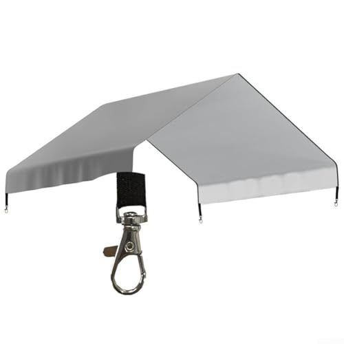 Geräumiger Hühnerstall aus Metall mit sicherem Hakenschloss und wetterbeständiger PE-Abdeckung, rostbeständiger Oberfläche und Bodennägeln für Stabilität in Außenumgebungen (Grau) von Fauhapyway