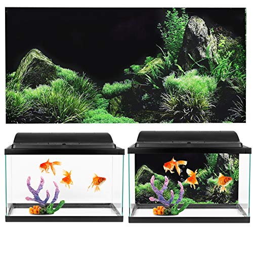 Fauitay Aquarium Hintergrundfolie, Aquarium Rückwandfolie, Aquarium Folie Rückwand, 3D-Effekt Meeresboden Wasser Gras Poster PVC Aquarium Aquarium Hintergrund Wandbild Dekorative (76 * 46cm) von Fauitay